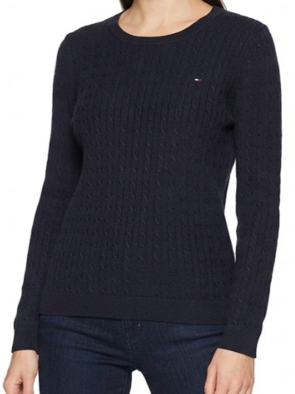 Tommy Hilfiger Navy Cable Knit Crewneck Sweater